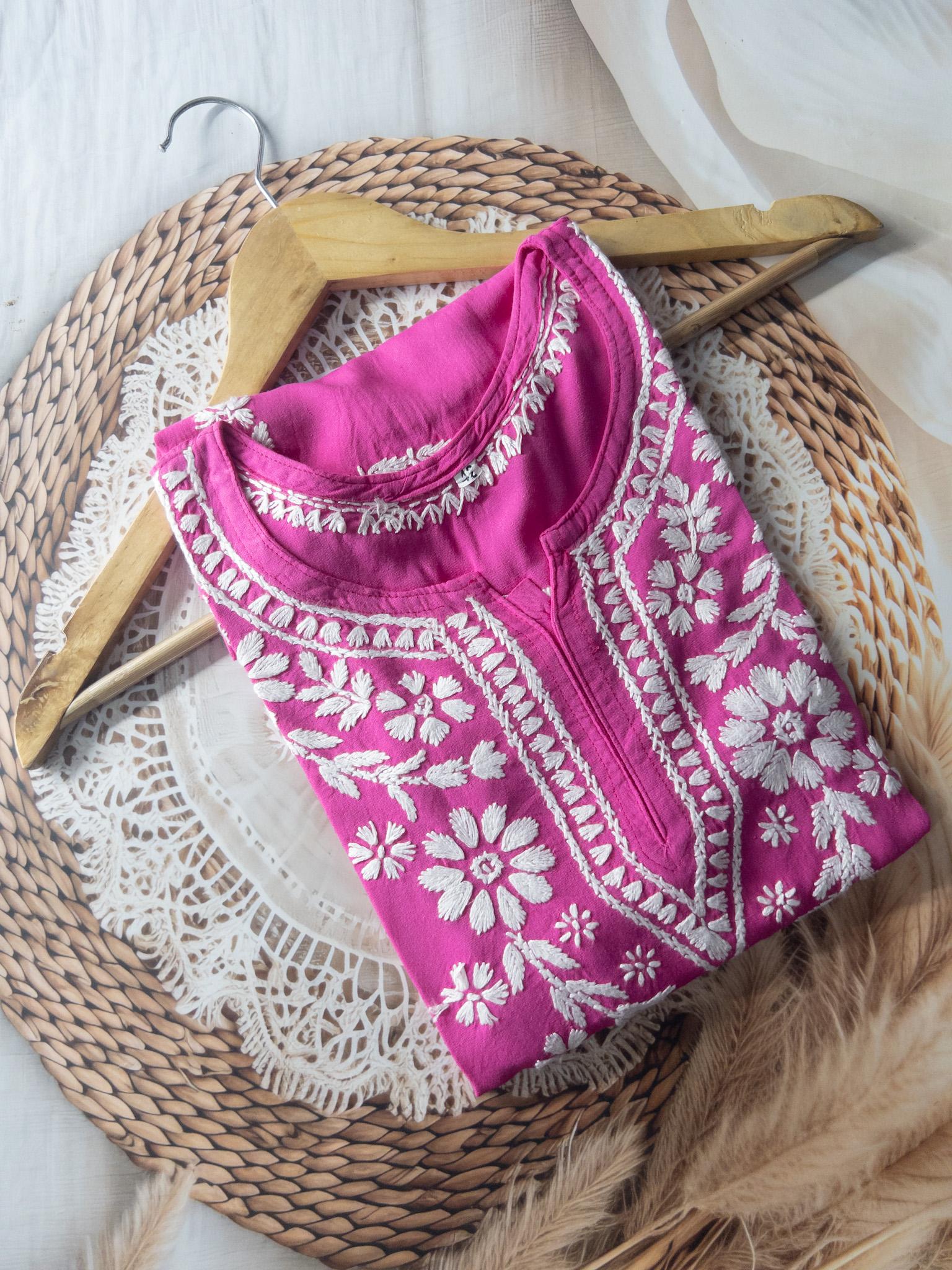 Chickankari Super Rayon Short Top