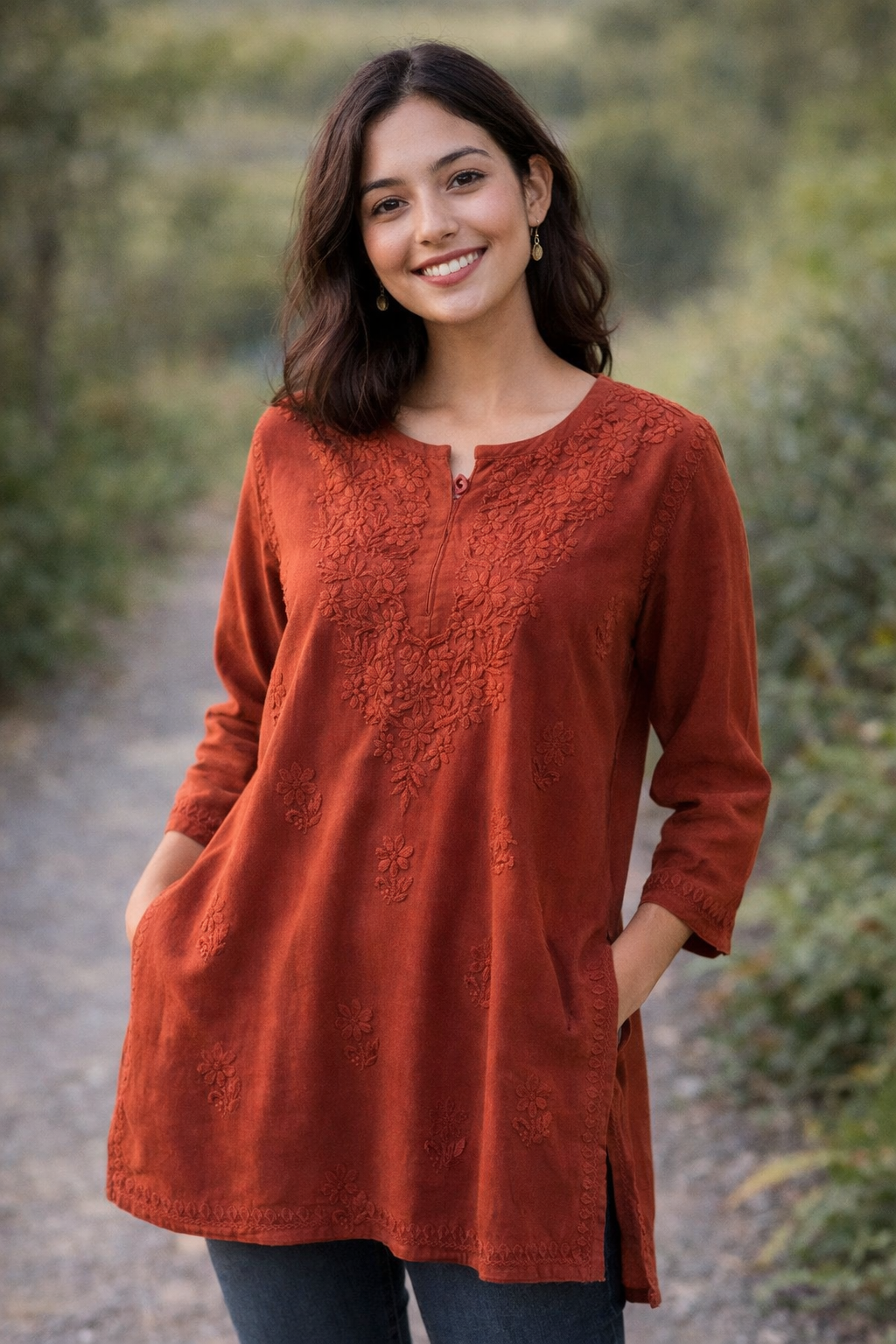 Style With Our Super Rayon Short Kurti Chikankari Work