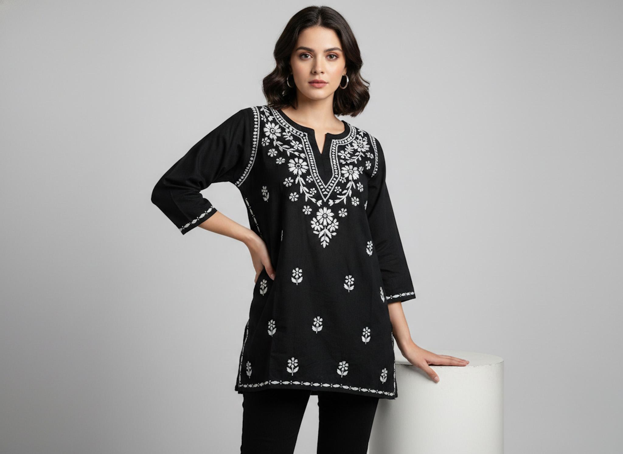 Chickankari Super Rayon Short Top