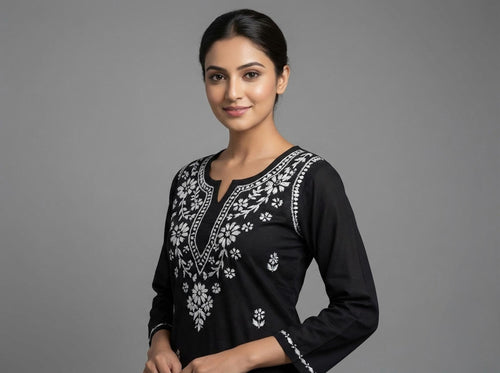 Chickankari Super Rayon Short Top