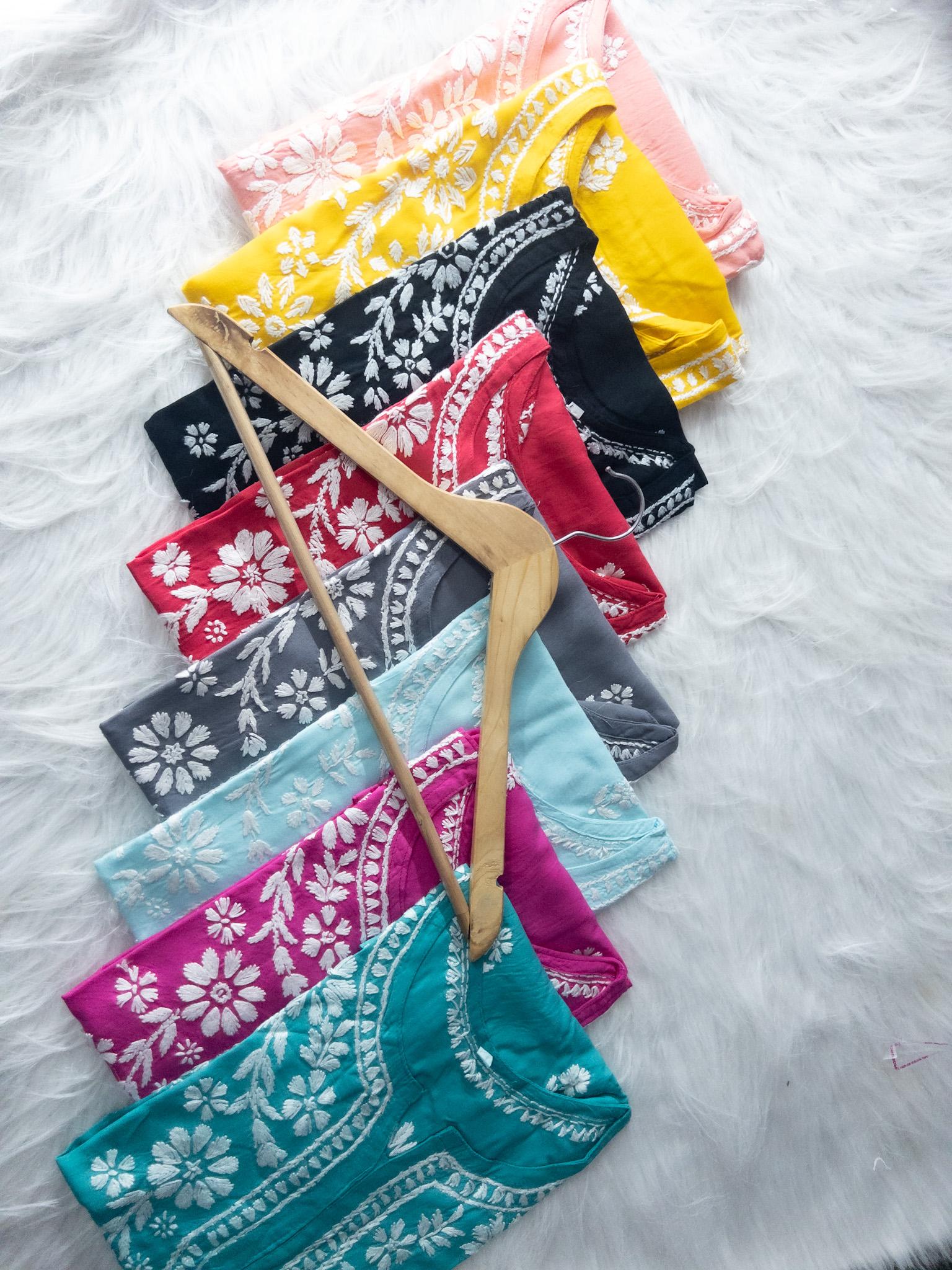 Chickankari Super Rayon Short Top