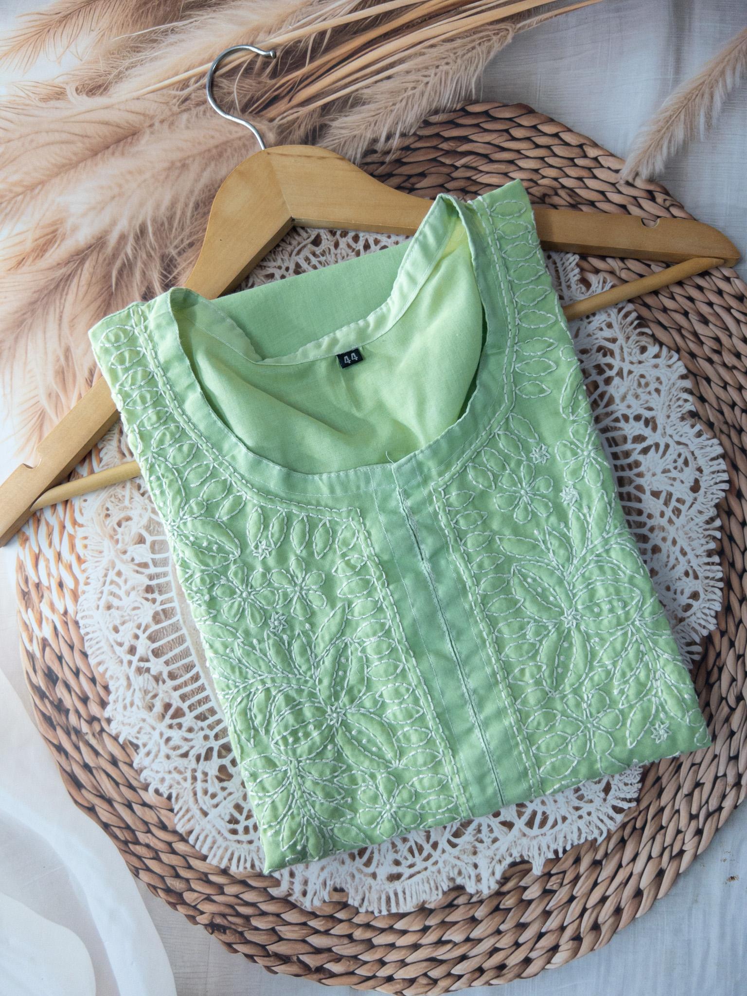 Elegant Embroidered Voile Cotton long Kurti