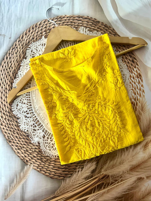 Flared Sleeves Mul Mul Cotton Chikankari long Kurti