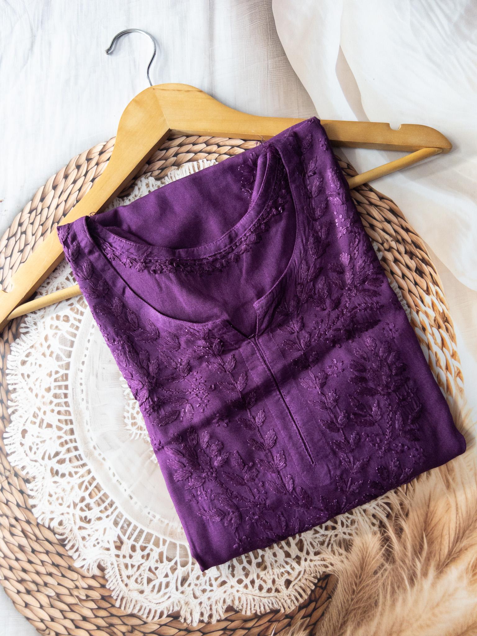 Style With Our Super Rayon Short Kurti Chikankari Work