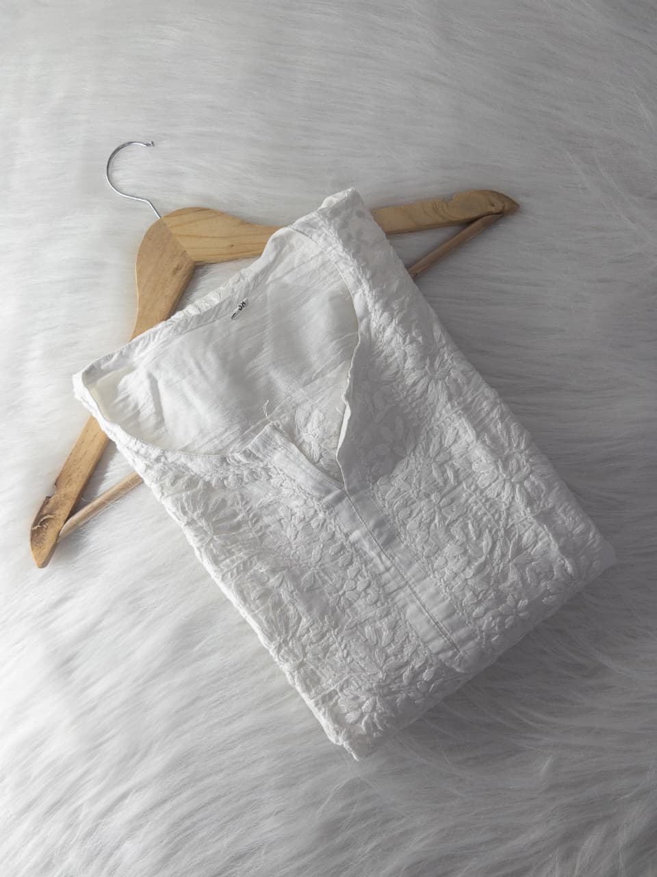 Boota Lucknowi Chikankari Chanderi Long Kurti