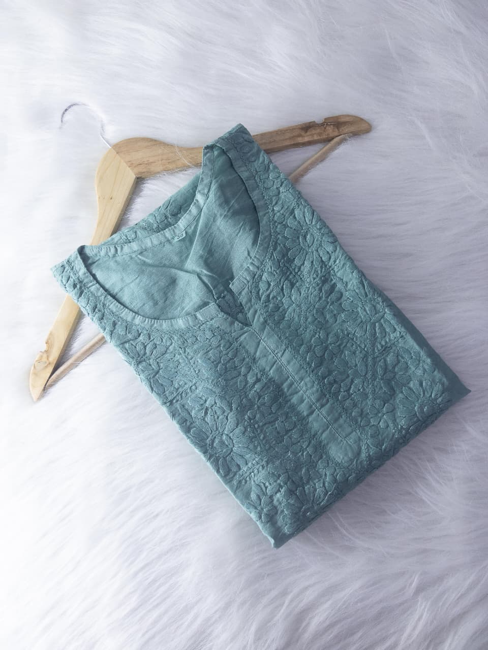 Boota Lucknowi Chikankari Chanderi Long Kurti