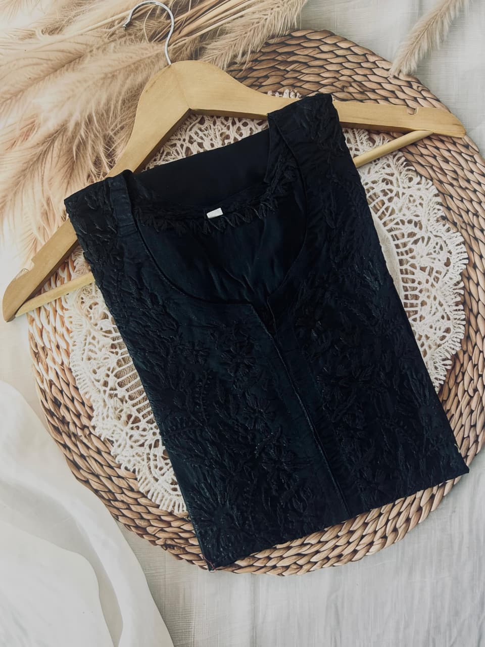 Elegant Chikankari Mul Mul Cotton Long Kurti